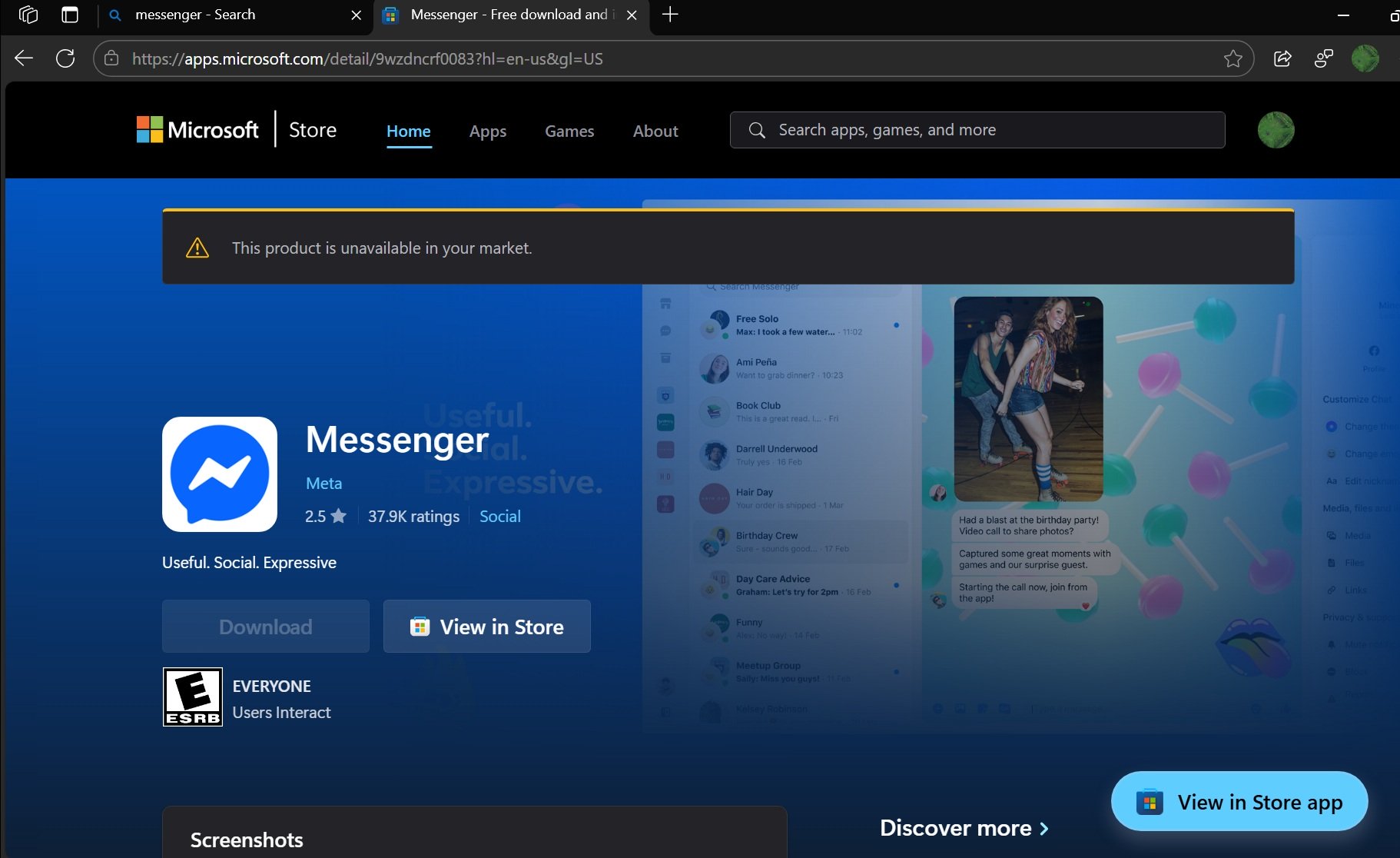 Peringatan penghentian aplikasi Messenger desktop di Windows dan macOS