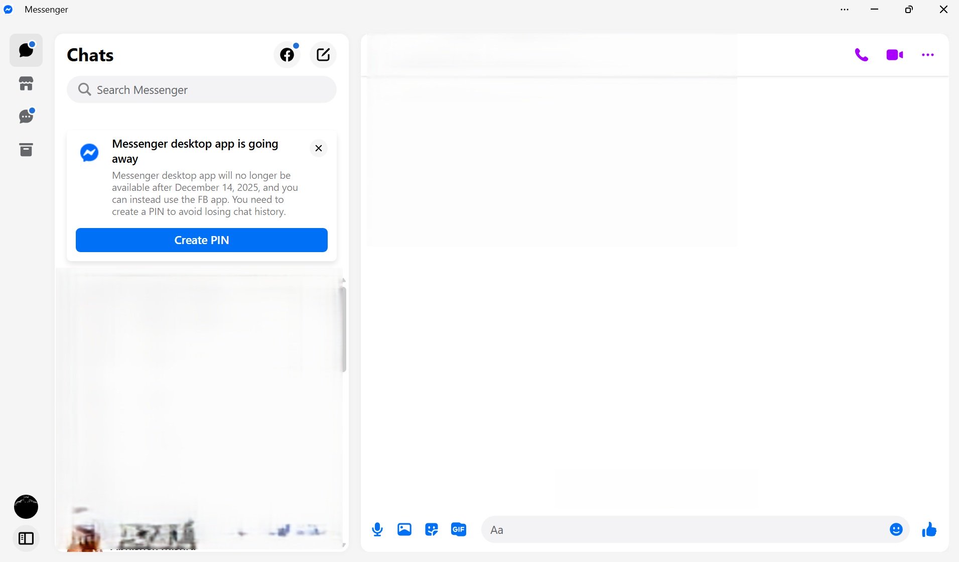 Logo aplikasi Messenger di perangkat desktop