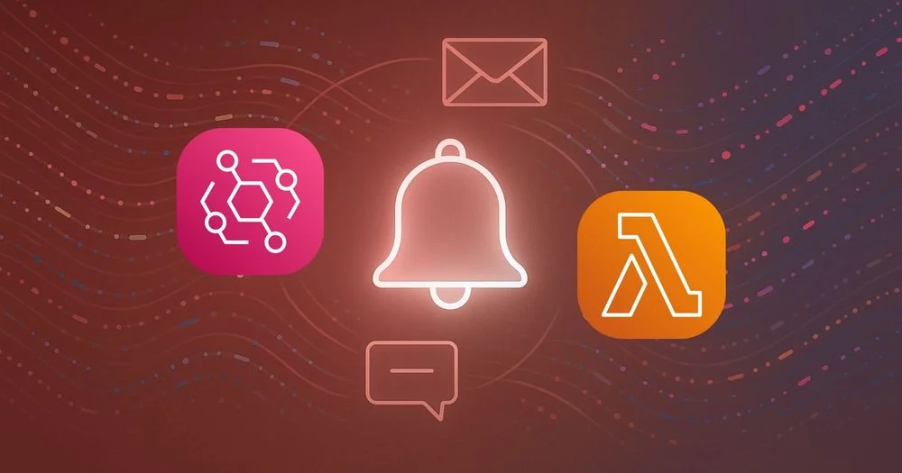Ilustrasi pipeline peringatan bebas noise dengan AWS EventBridge dan Lambda