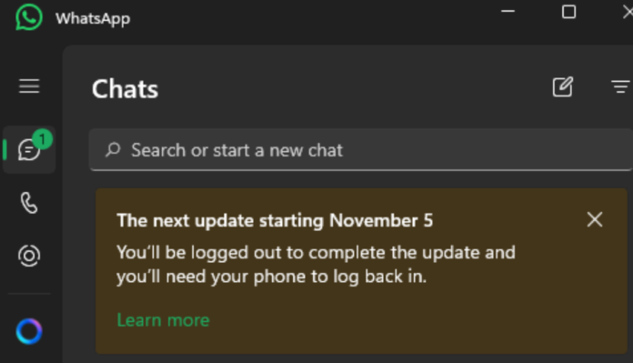 Tampilan aplikasi WhatsApp untuk Windows 11 beralih ke Chromium Web App