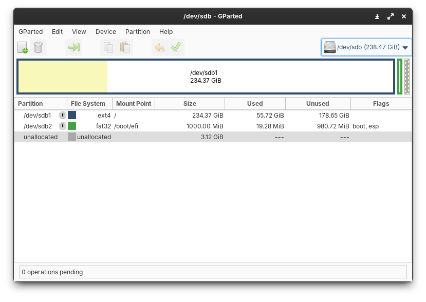 Pengaturan Partisi SSD untuk Instalasi Migrasi ke Elementary OS 8