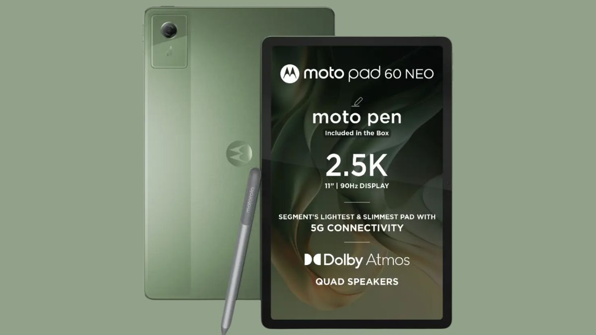 Moto Pad 60 Neo - Tablet Stylish Tangguh, Pilihan Wajib 2025! 2 Tablet Moto Pad 60 Neo dengan layar menyala