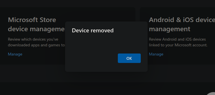 Hapus Perangkat Terdaftar Akun Microsoft: Panduan Lengkap Keamanan & Lisensi 4 Pop-up notifikasi Device removed