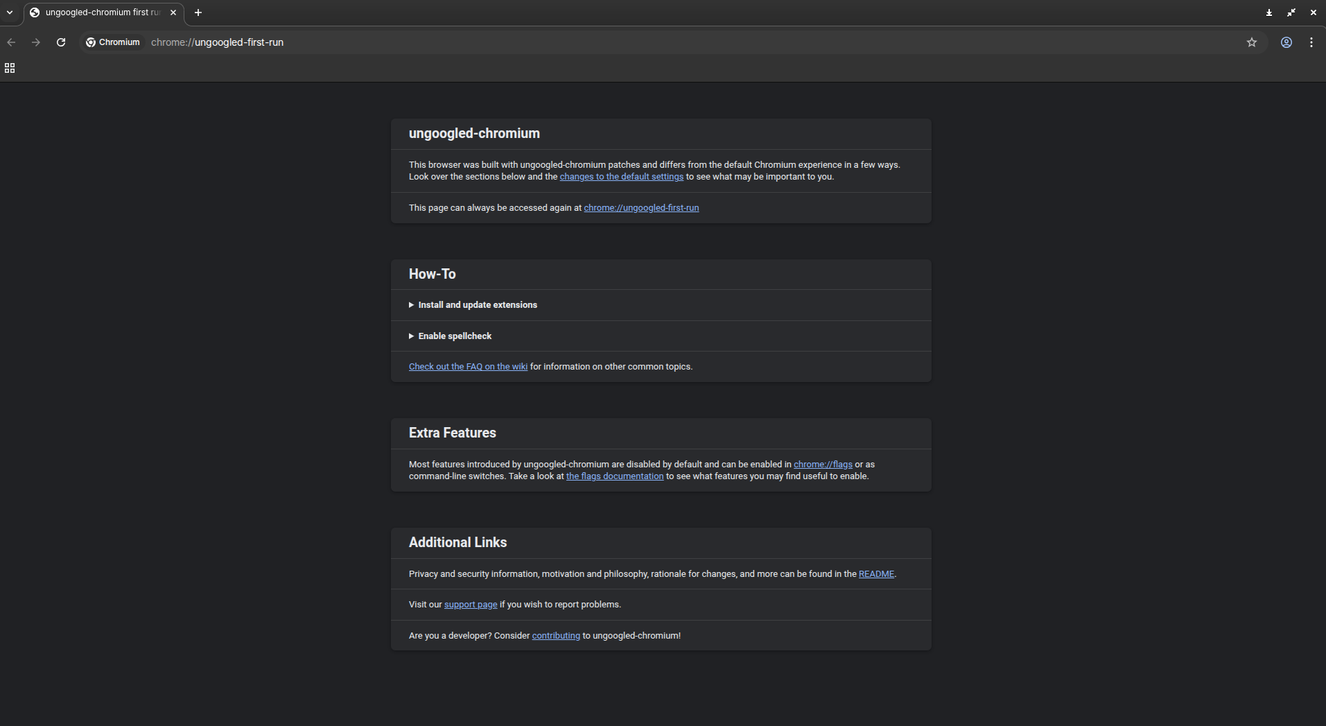 Ungoogled Chromium Browser di Linux - Panduan Instalasi & Privasi Maksimal 5 Tampilan Ungoogled Chromium Browser di Linux Setelah Instalasi