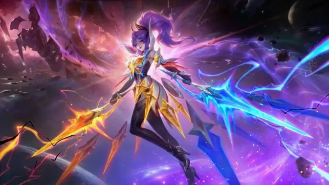 Desain futuristik Fanny Galactic Starhawk skin