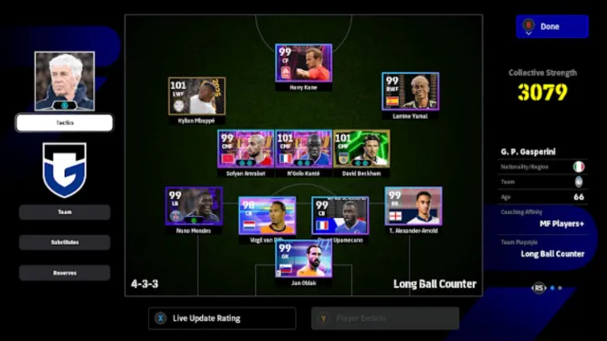 Formasi eFootball 2026 Terbaik - Panduan Lengkap untuk Gameplay Kompetitif 4 Diagram formasi 4-3-3 Long Ball Counter di eFootball 2026