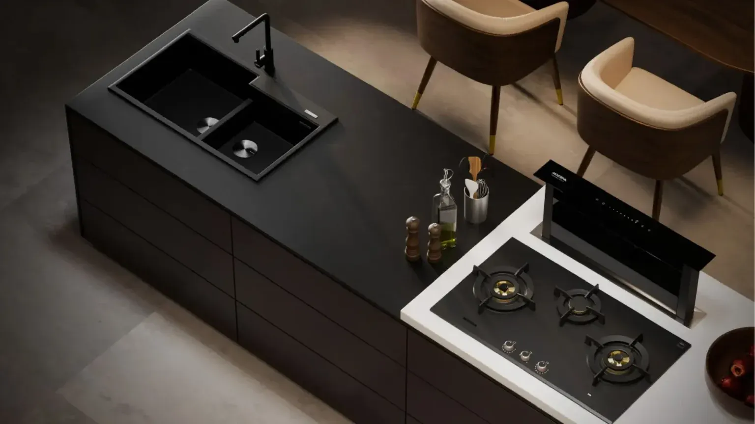 Bak cuci piring neo-granite MODENA Velvet Series yang tahan lama
