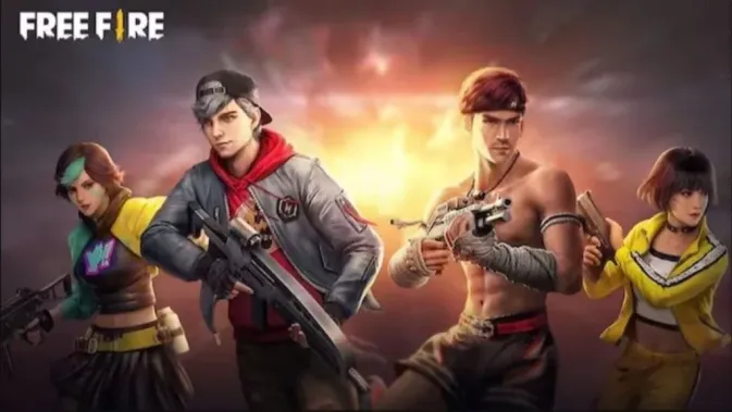 Ilustrasi tim Free Fire dengan logo dan nama guild yang aesthetic dan profesional.