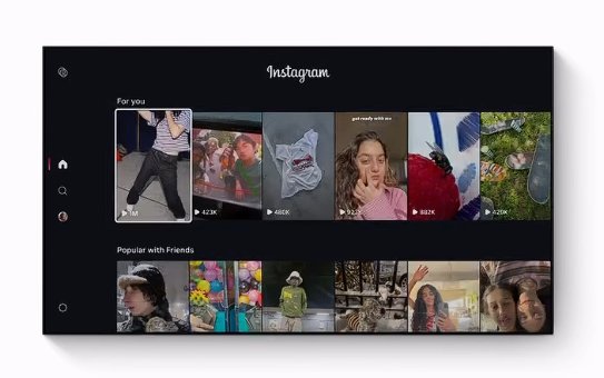 Tampilan smartphone yang digunakan sebagai remote untuk Instagram di Google TV