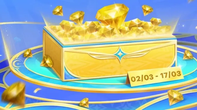 Pemain Mobile Legends sedang memilih skin di shop