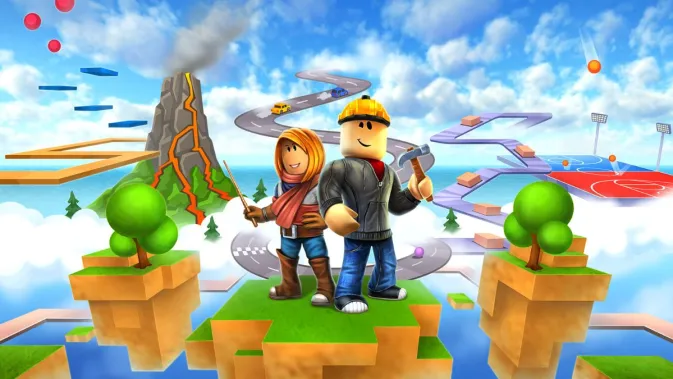 Perbandingan tampilan Roblox resmi dan Roblox MOD APK