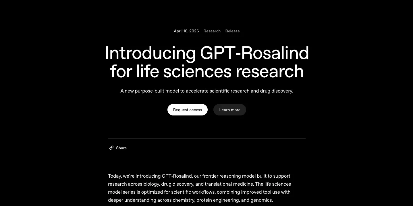 Ilustrasi GPT-Rosalind sebagai AI khusus riset biologi