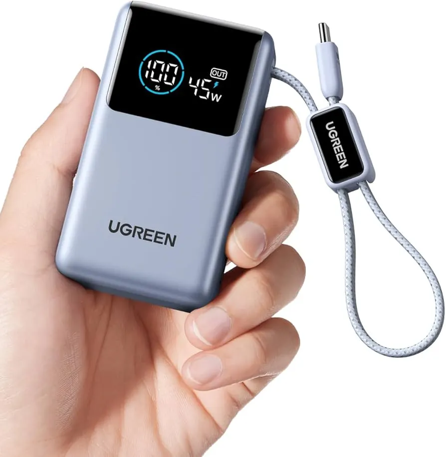 Power bank Ugreen Nexode Pro dengan kabel USB-C bawaan