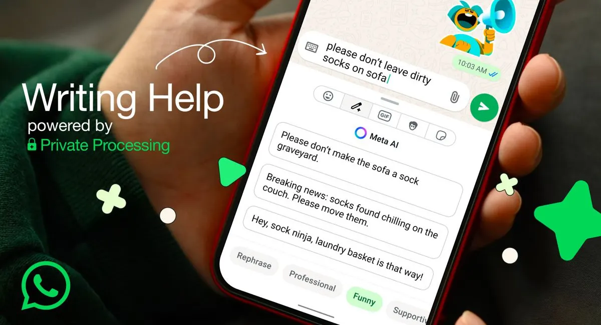 Tampilan aplikasi WhatsApp dengan fitur Meta AI