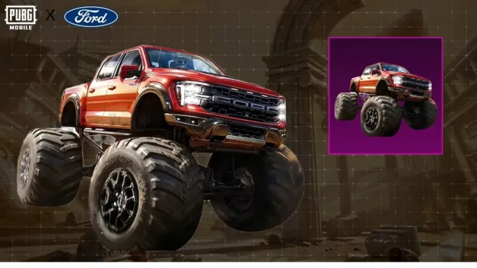 PUBG x Ford - Sensasi Balap dan Off-Road Eksklusif di PUBG MOBILE! 3 Ford F-150 Raptor R monster truck dengan roda besar di PUBG Mobile
