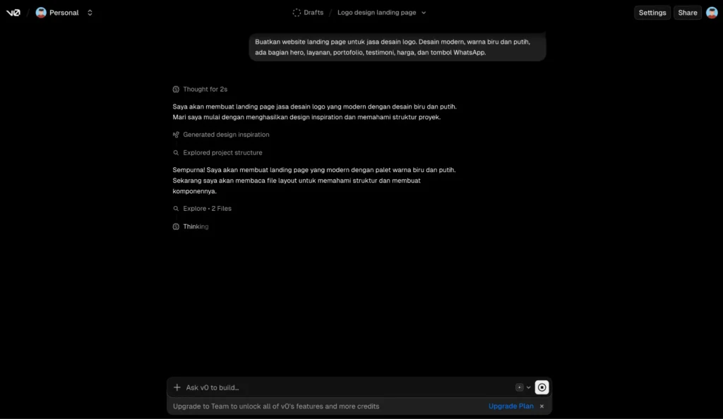 Bisa Lewat HP, Ini Cara Bikin Website Gratis dan Mudah dengan v0.dev 4 image 5