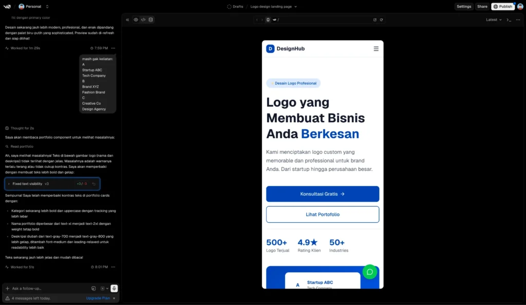 Bisa Lewat HP, Ini Cara Bikin Website Gratis dan Mudah dengan v0.dev 6 image 7