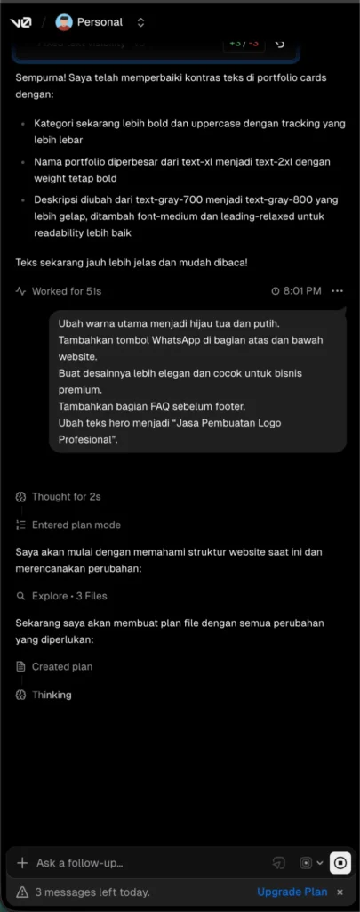 Bisa Lewat HP, Ini Cara Bikin Website Gratis dan Mudah dengan v0.dev 7 image 8