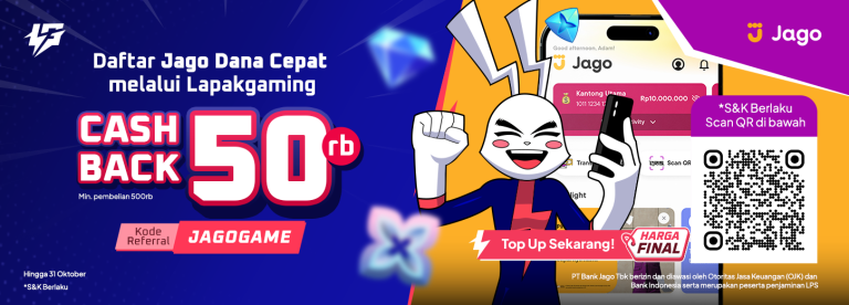 Promo Jago Dana Cepat Lapakgaming - Cashback 50 Ribu Top Up Game! 2 Promo Jago Dana Cepat Lapakgaming Cashback 50 Ribu
