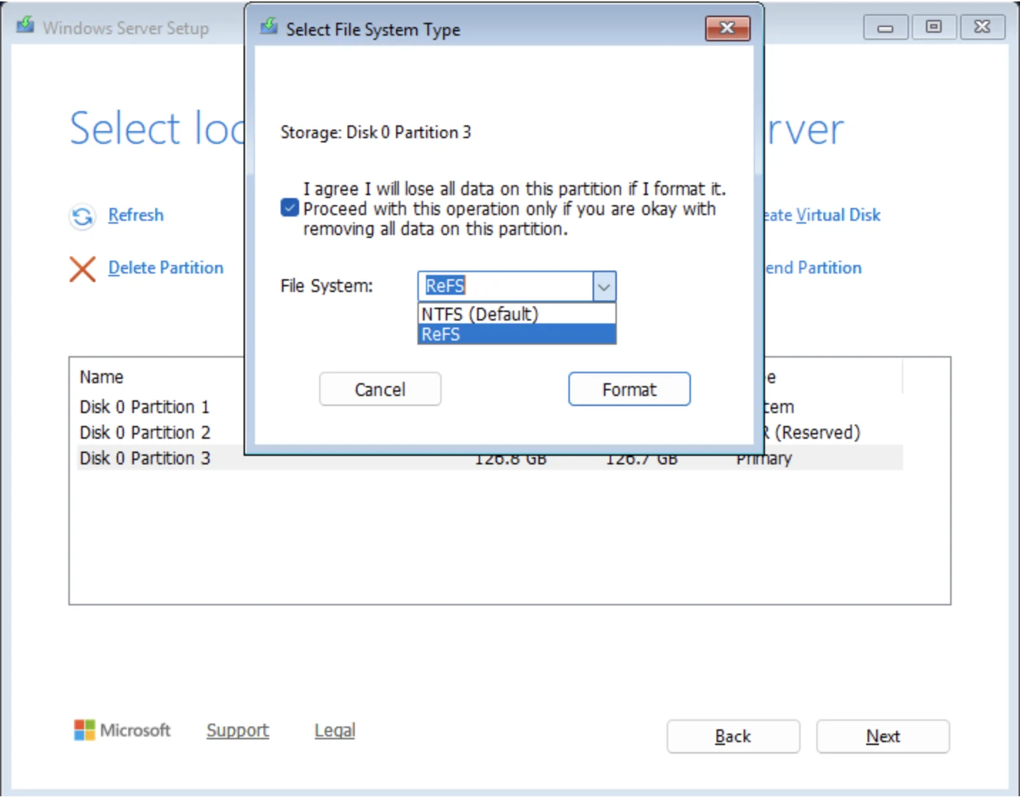 Dukungan Boot ReFS Windows Server - Revolusi Integritas Data & Skalabilitas 1 Opsi ReFS sebagai file system boot di Windows Server