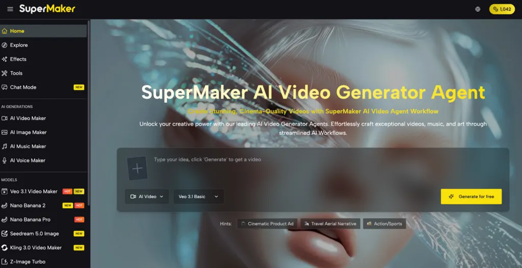 SuperMaker AI - Creative Suite Terlengkap untuk Produksi Konten Profesional 2 Antarmuka SuperMaker AI yang intuitif