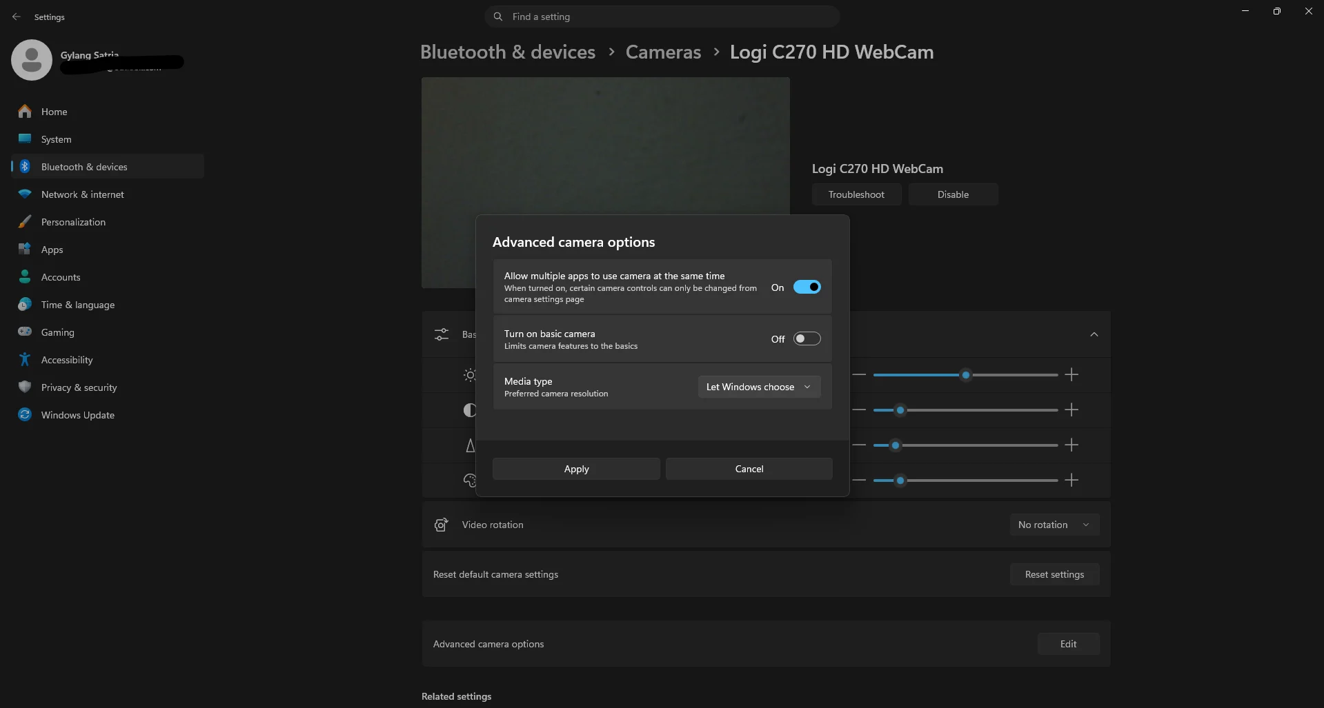 Pengaturan Izinkan beberapa aplikasi menggunakan kamera secara bersamaan di Windows 11